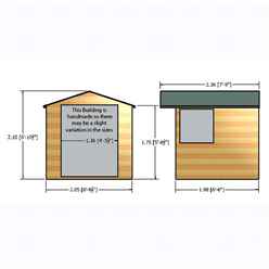 7ft x 7ft (2.09m x 2.09m) - Pressure Treated Tongue And Groove - Apex Workshop - 1 Opening Window - Double Doors - 12mm Tongue And Groove Floor