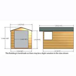 10ft X 7ft (2.99m X 2.15m) - Pressure Treated Tongue And Groove - Apex Garden Wooden Shed - Double Doors - 2 Opening Windows - 12mm Tongue And Groove Floor