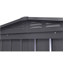 OOS - AWAITING RETURN TO STOCK DATE - 10ft x 12ft Premier EasyFix – Apex – Metal Shed -Anthracite Grey (3.07m x 3.71m)