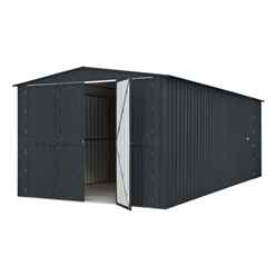 OOS - BACK MARCH 2022 - 10ft x 19ft Premier EasyFix - Double Hinged - Metal Garage - Anthracite Grey (3.07m x 5.88m)