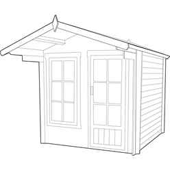 2.4m X 2.4m Premier Apex Log Cabin With Interchangeable Door And Window + Free Floor & Felt (19mm)