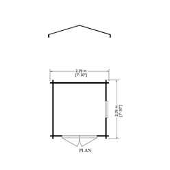 2.4m x 2.4m Premier Apex Log Cabin With Double Doors + Side Window + Free Floor & Felt (19mm) 