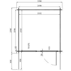 2.7m x 2.7m Premier Apex Log Cabin With Single Door And Window + Free Floor & Felt (19mm)