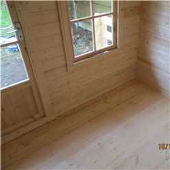 INSTALLED - 2.7m x 2.7m Premier Log Cabin With Fully Glazed Single Door + Single Window + Free Floor & Felt (19mm) INSTALLATION INCLUDED
