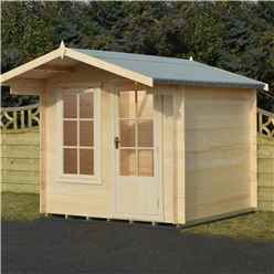 INSTALLED -  2m x 2m Premier Apex Log Cabin With Interchangeable Door and Window + Free Floor & Felt (19mm) INSTALLATION INCLUDED 