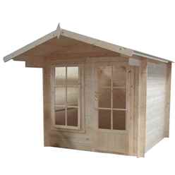 INSTALLED - 2.4m x 2.4m Premier Apex Log Cabin With Interchangeable Door and Window + Free Floor & Felt (19mm) INSTALLATION INCLUDED
