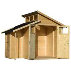 7ft x 10ft Skylight Shed With Store - Double Doors -19mm Tongue and Groove Walls, Floor + Roof
