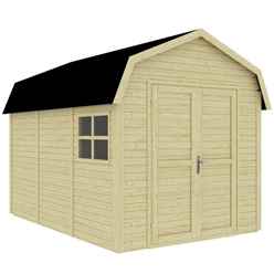 11ft X 8ft Dutch Barn - Double Doors - 19mm Tongue And Groove Walls And Floor - 1 Window