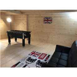 3.6m x 3.9m Premier Home Office Apex Log Cabin (Single Glazing) - Free Floor & Felt (34mm) 