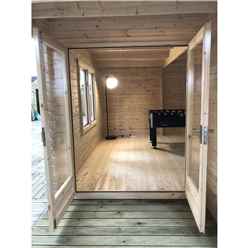 4m X 5.7m Premier Home Office Apex Log Cabin (single Glazing) - Free Floor & Felt (34mm)