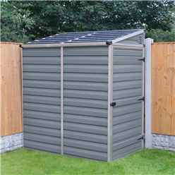 6ft x 4ft (1.75m x 1.17m) Single Door Pent Plastic Shed with Skylight Roofing
