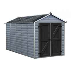 OUT OF STOCK PRE-ORDER 12 X 6 (3.78m X 1.85m) Double Door Apex Plastic Shed With Skylight Roofing