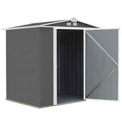 DISCO 18/1/22 5ft x 6ft (1.57m x 1.77m) Single Door Galvanised Steel Metal Apex Shed