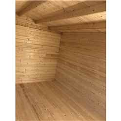 2.4m x 3.6m Premier Reverse Apex Home Office Log Cabin (Single Glazing) - Free Floor & Felt (28mm) 
