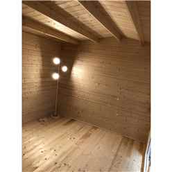 2.4m x 3.6m Premier Reverse Apex Home Office Log Cabin (Single Glazing) - Free Floor & Felt (44mm) 