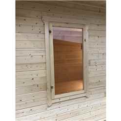 3.6m x 3.0m Premier Reverse Apex Home Office Log Cabin (Single Glazing) - Free Floor & Felt (28mm) 
