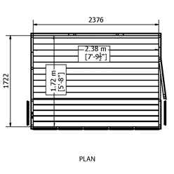 8ft x 6ft (1.83m x 2.39m) - Tongue And Groove - Pent Potting Shed - 2 Opening Windows - Single Door - 12mm Tongue And Groove Floor & Roof 