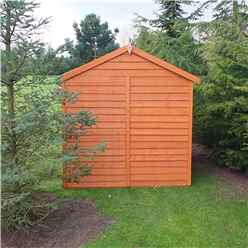 Installed 8ft X 6ft (2.39m X 1.82m) - Dip Treated Overlap -  Apex Garden Shed - Windowless - Double Doors - 10mm Solid Osb Floor Installation Included