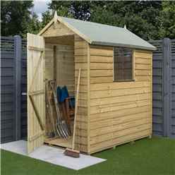 6 X 4 Overlap Pressure Treated Apex Shed With Single Door And 1 Window (8mm Overlap)