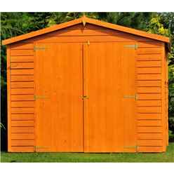 Installed 15ft X 10ft (4.52m X 2.99m) Windowless Dip Treated Overlap Apex Wooden Garden Shed With Double Doors Installation Included