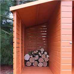 Installed 7ft X 6ft (2.22m X 1.95m) - Tongue And Groove - Apex Shed With Log Store - 1 Window - Single Door - 12mm Tongue And Groove Floor & Roof - Installation Included
