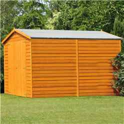 Installed 10ft X 8ft (2.99m X 2.39m)  Windowless Dip Treated Overlap Apex Garden Shed With Double Doors Installation Included