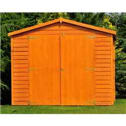 Installed 20ft X 10ft (6.05m X 2.99m) Windowless Dip Treated Overlap Apex Wooden Garden Shed With Double Doors (11mm Solid Osb Floor) Installation Included