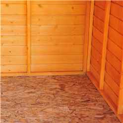 Installed 12ft X 6ft  (3.59m X 1.82m) - Dip Treated Overlap - Apex Garden Shed - Windowless - Double Doors - 10mm Solid Osb Floor Installation Included
