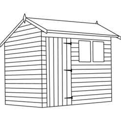 10ft X 8ft Reverse Tongue And Groove Shed (12mm Tongue And Groove Floor And Reverse Apex Roof)