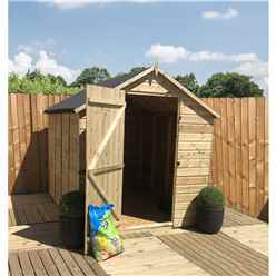 4ft X 5ft  Super Saver Windowless Pressure Treated Tongue & Groove Apex Shed + Single Door + Low Eaves