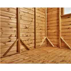 8ft x 6ft Premium Tongue and Groove Pent Shed - Double Doors - 4 Windows - 12mm Tongue and Groove Floor and Roof