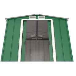 OOS - AWAITING RETURN TO STOCK DATE - 6ft x 6ft Value Apex Metal Shed - Green (2.01m x 1.82m)
