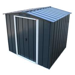 8ft X 8ft Value Apex Metal Shed - Anthracite Grey (2.62m X 2.42m)
