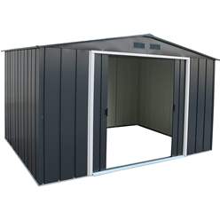 10ft x 8ft Value Apex Metal Shed - Anthracite Grey (3.22m x 2.42m)