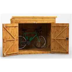 6ft x 5ft  Premium Tongue and Groove Pent Bike Shed - 12mm Tongue and Groove Floor and Roof