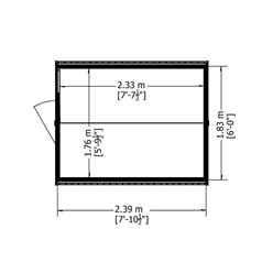8ft X 6ft  (2.39m X 1.83m) - Super Value Overlap - Apex Wooden Garden Shed - 2 Windows - Double Doors