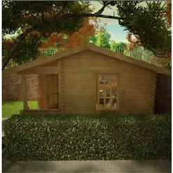 14ft x 10ft Amber 44mm Log Cabin (19mm Tongue and Groove Floor and Roof) (4150x2950)