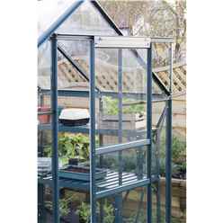 6ft X 8ft Premier Low Threshold Green Metal Frame Greenhouse