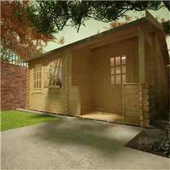 14ft X 12ft Amber 44mm Log Cabin (19mm Tongue And Groove Floor And Roof) (4150x3550)