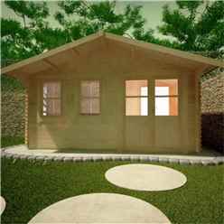 12ft x 16ft Rosco 44mm Log Cabin (19mm Tongue and Groove Floor and Roof) (3550x4750)