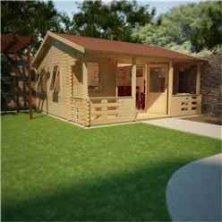 18ft X 14ft Leo 44mm Log Cabin (19mm Tongue And Groove Floor And Roof) (5350x4150)