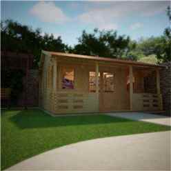 18ft X 14ft Leo 44mm Log Cabin (19mm Tongue And Groove Floor And Roof) (5350x4150)