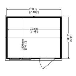 8ft X 6ft (2.39m X 1.83m) - Reverse - Super Value Overlap - Apex Wooden Shed - 1 Window - Single Door