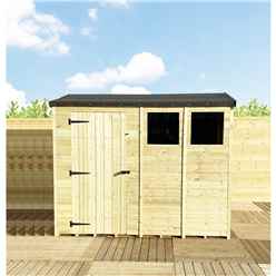 10ft X 4ft  Reverse Super Saver Pressure Treated Tongue And Groove Single Door Apex Shed (high Eaves 72) + 3 Windows