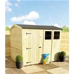 8FT x 5FT  REVERSE Super Saver Pressure Treated Tongue & Groove Apex Shed + Single Door + High Eaves (72