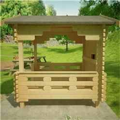 8ft x 8ft Outdoor Shelter (44mm Log Thickness) (2350x2350)