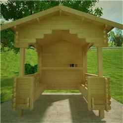 8ft x 8ft Outdoor Shelter (44mm Log Thickness) (2350x2350)