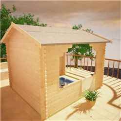 10ft x 10ft Garden Shelter (44mm Log Thickness) (2950x2950)