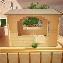 12ft x 12ft Garden Shelter (44mm Log Thickness) (3550x3550)