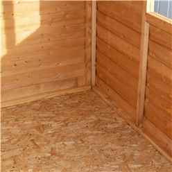 Installed 8ft X 6ft  (2.39m X 1.83m) - Super Value Overlap - Apex Wooden Garden Shed - Windowless - Double Doors - 10mm Solid Osb Floor Installation Included